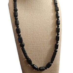 Elegant Black Beaded Necklace